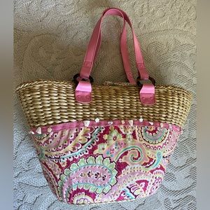 Vera Bradley Straw Woven Tote